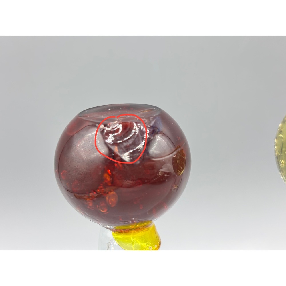 Vintage Bubble Base Cordial Shot Glasses Set of‎ 4 Multi Color Hand Blown - Picture 9 of 12
